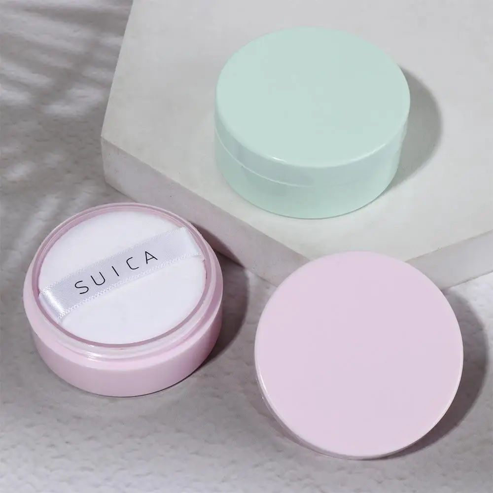 Mini frascos de polvo sueltos reutilizables, contenedor de cosméticos portátil a prueba de agua, duradero con Makup Puff, caja de polvo a granel para mujeres