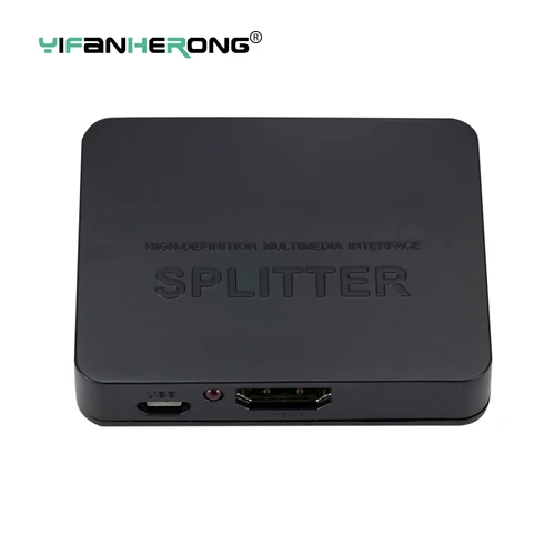 Imagen 1 del producto Divisor compatible con HDMI 4K 1x2 1 en 2 salidas 1080p HDCP Stripper divisor 3D amplificador de señal de potencia divisor 4K para PS3 HDTV DVD