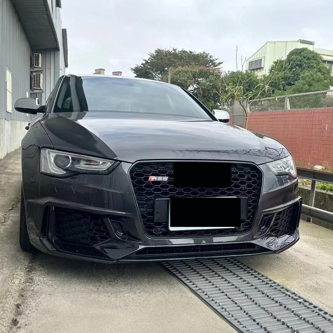 RS5スタイルのフロントバンパーキット,グリル付き,アウディA5 S5用アップグレードキット12-16