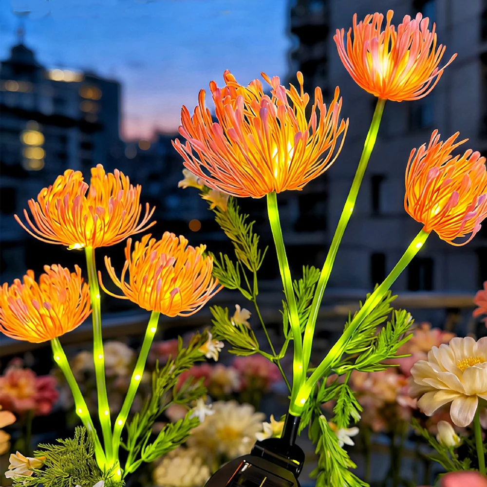 

Солнечные светильники-шампуры в виде искусственных цветов, уличные водонепроницаемые декоративные светильники для сада, патио, двора, свадеб, праздников и ландшафтного освещения