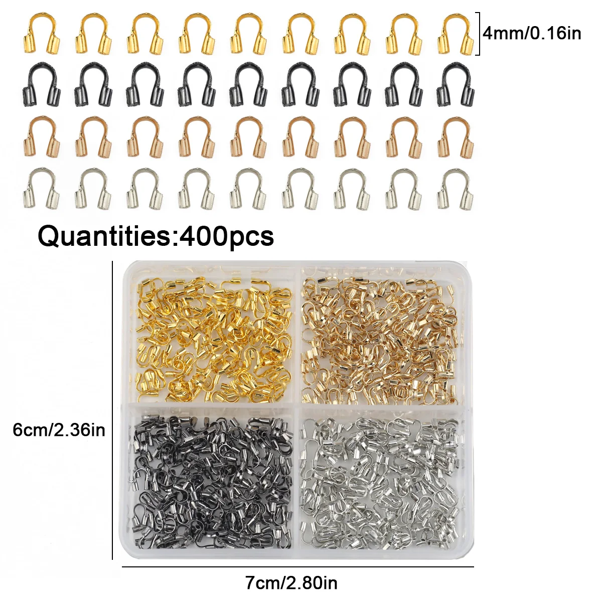 Box Diy Schmuck Materialien Zubehör Karabinerverschluss Biegeringe Ohrringverschlüsse Stopper Crimp Tube Clamshell Bead Flat Head Eye Pin