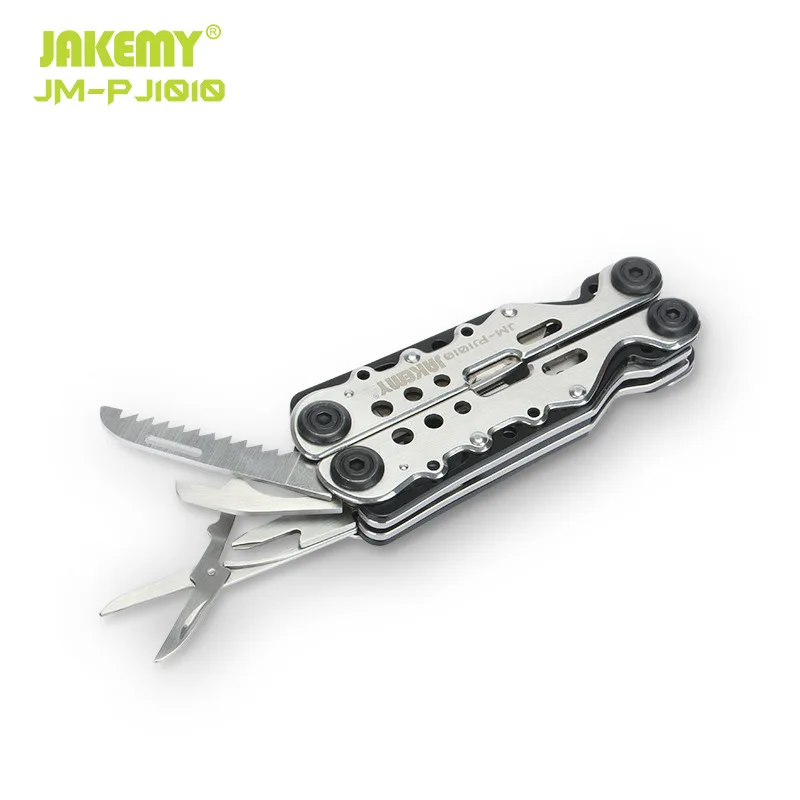 Jakemy Jm-Pj1010 Multiple Functions Folding Stainless Steel Pincers Scissors Outdoor Climb A Mountain Travel Custom Pliers Tools