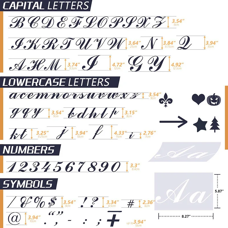 Alphabet English Letters Layering Stencils 40Pcs per Set DIY Painting Scrapbook Coloring Embossing Album Decorative Template image 4