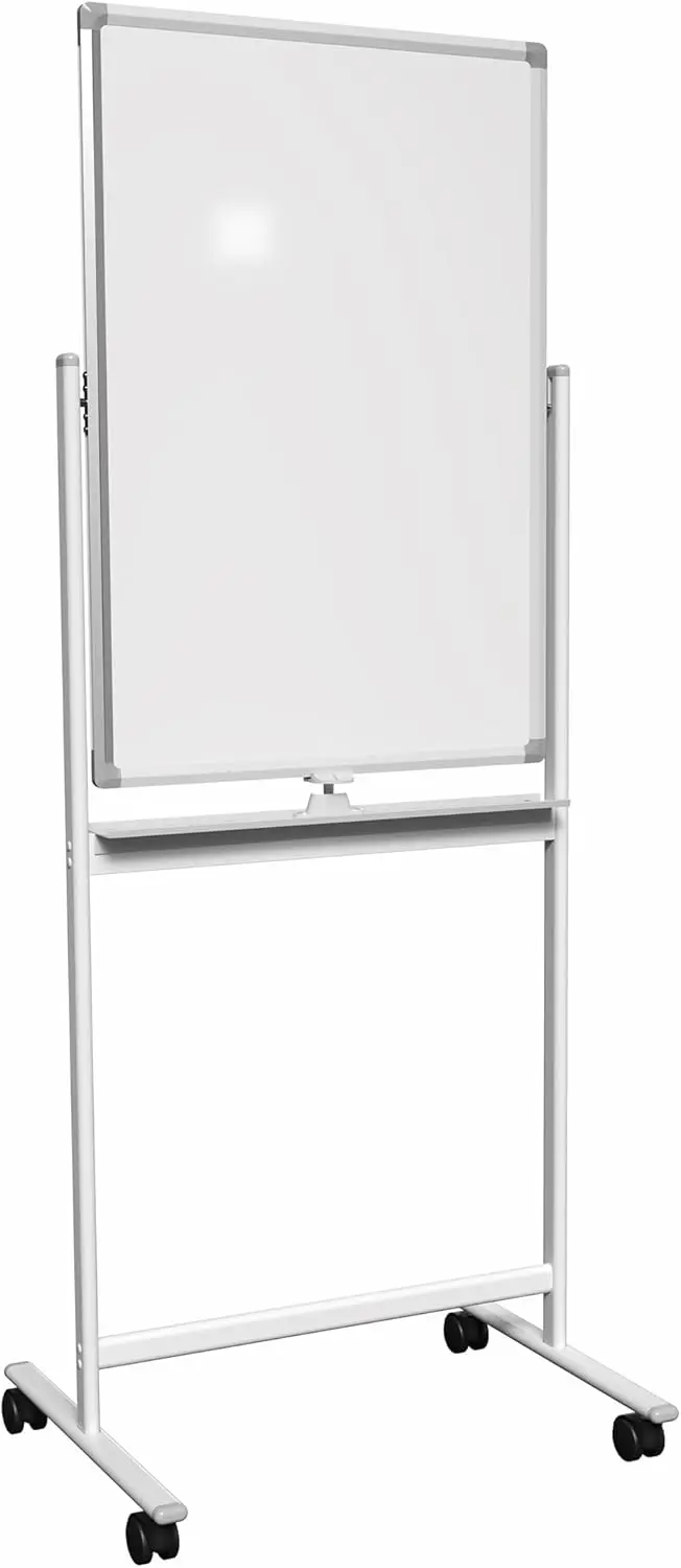 Mobile Dry Erase Board 24 x 36 inches, Double Sided Magnetic Whiteboard, Rolling Stand with Aluminum Frame, CART-WB24A