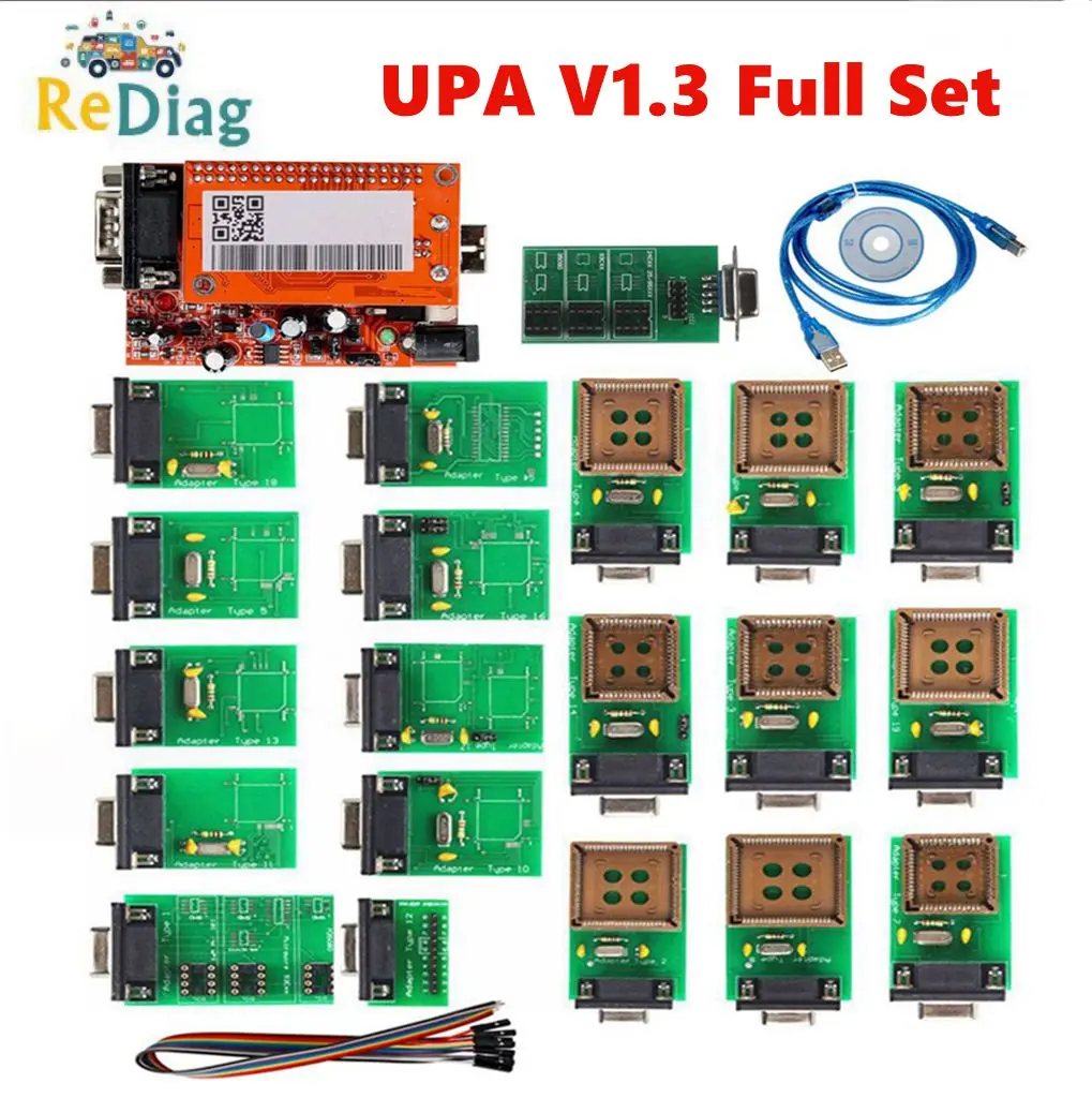 New UPA USB Programmer V1.3 UPA USB Full Adapters UPA Chip Tuning Tools ECU Programmer With Full Adapter UPA USB Programmer