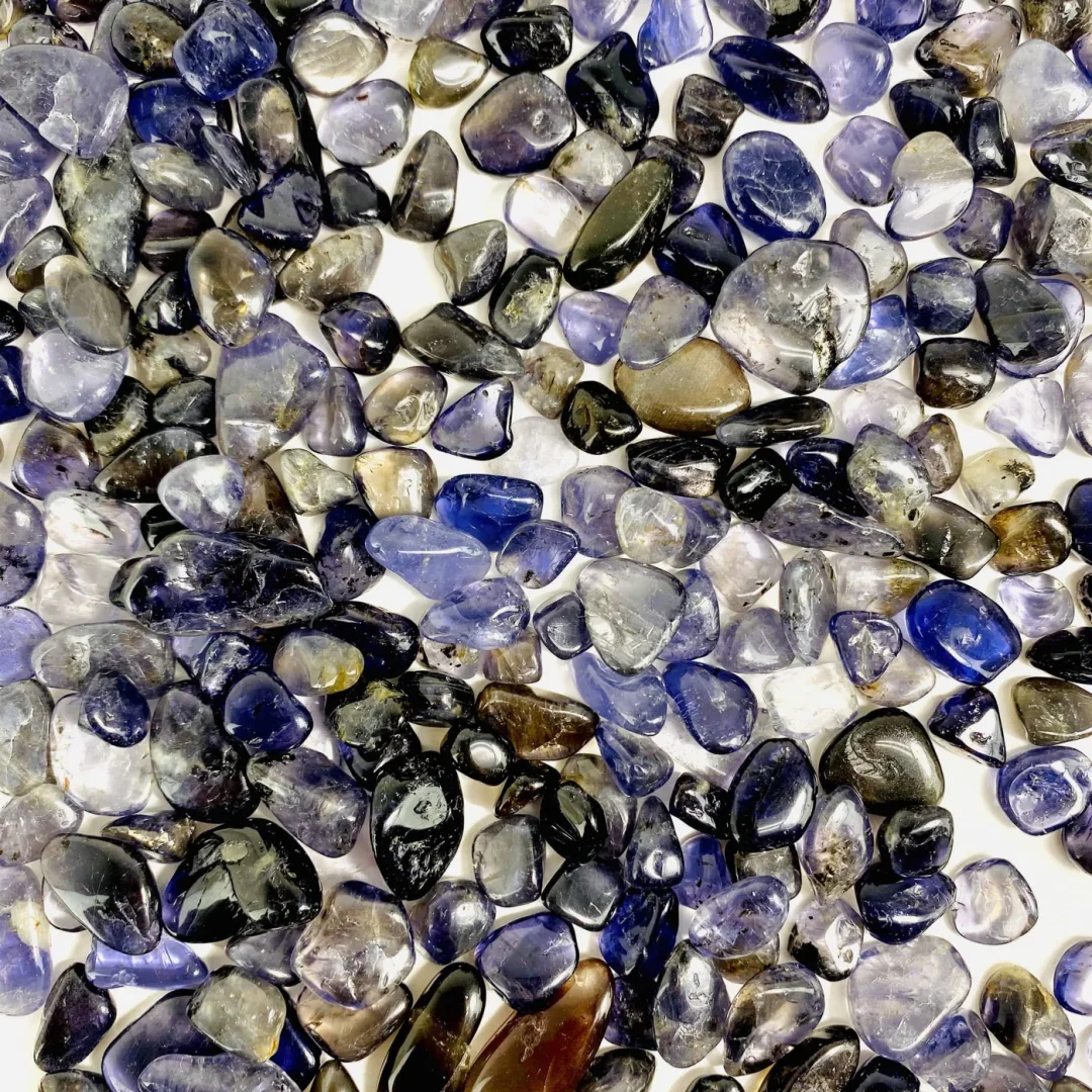 3–12 mm Iolith-Kristallspäne, Iolith-Mini-Chips mit halbgetrommeltem Edelstein, Iolith-Chips-Stein, natürliche, ungeschnittene Lolite-Chips