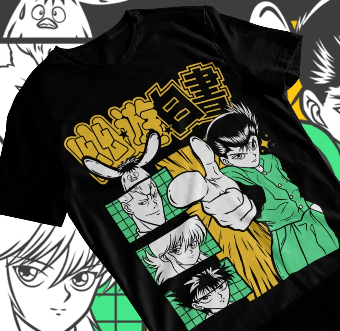 Hiei Yu Yu Hakusho T-shirt Kuwabara Kurama Yusuke Hiel Anime Manga Black Shirt