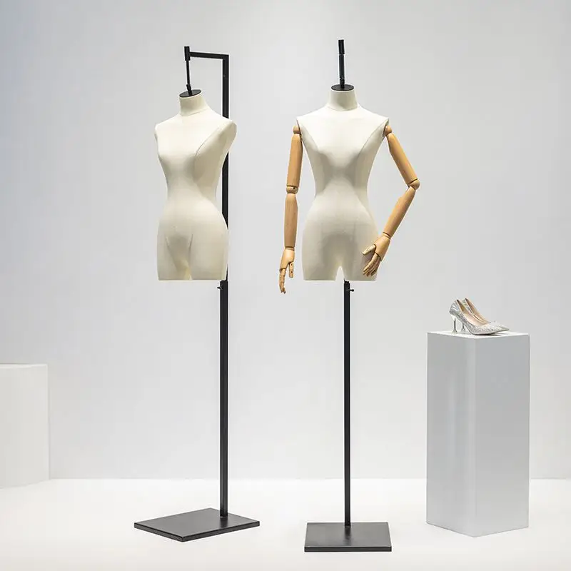 High-end clothing store window hanging model props women's clothing half-body dummy table display stand full-body model shelf