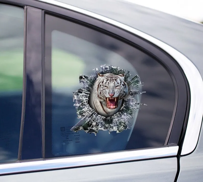 White Tiger window decal, Tiger sticker, Albino Tiger car decal