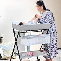 Multi-functional Baby Care Table, Newborn Baby Touch Table, Baby Diaper Changing Portable, Foldable Washable Bath Stand