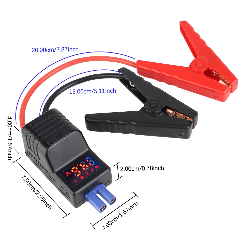 Intelligent Clamp Booster Emergency Jumper Cable Clip With EC5 Plug Connector Anti Reverse Connection 650A 12V