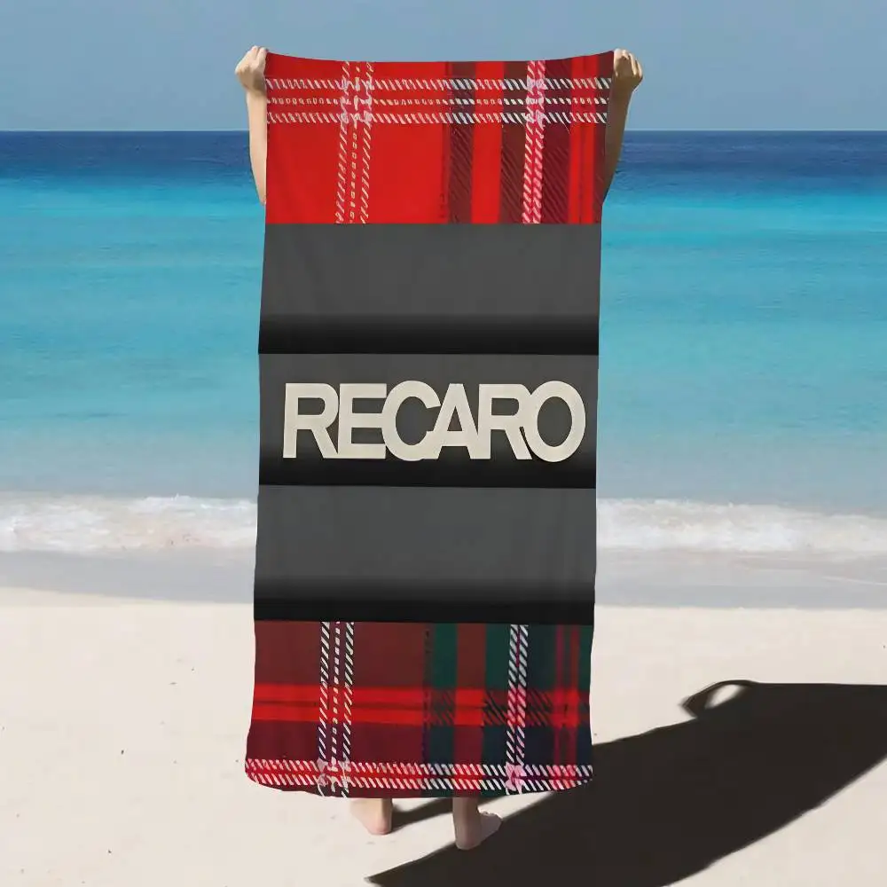 R-Recaros Logo Bath Towel Microfiber Soft Water Absorbing Breathable For Girl Kids Decorative Cartoon Beach Towel
