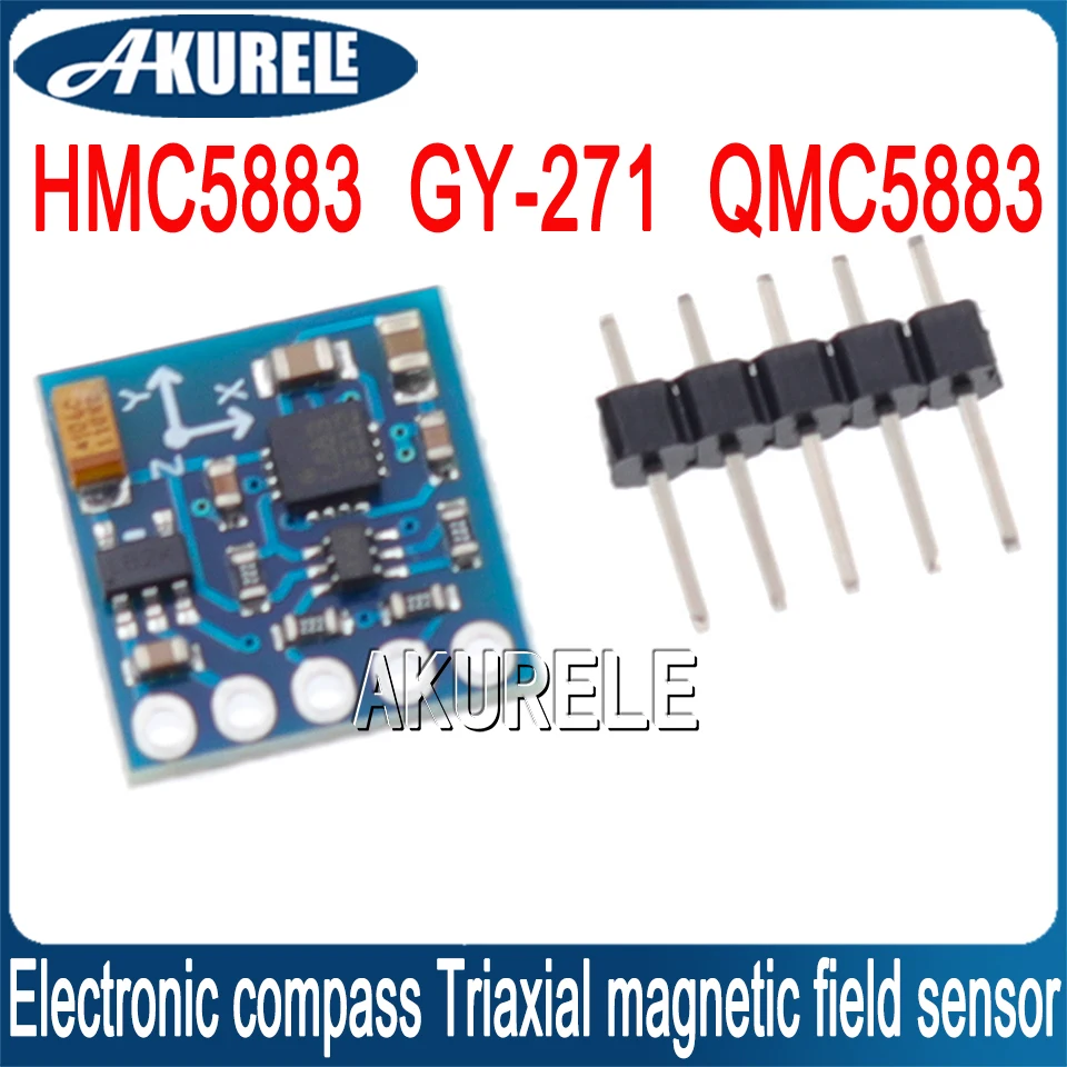 HMC5883 GY-271 QMC5883 Electronic compass Triaxial magnetic field sensor module 3 Axis Magnetometer HMC5883L IIC for Arduino