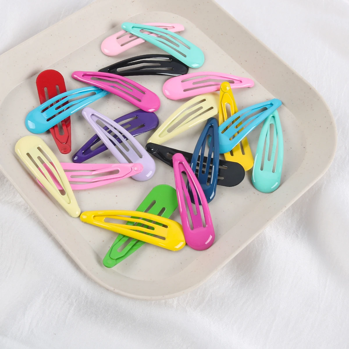 10pcs 4.8cm Children Cute Colorful Waterdrop Shape BB Hair Clips Kids Headwear Girls Lovely Hairpins DIY Hair Accessories