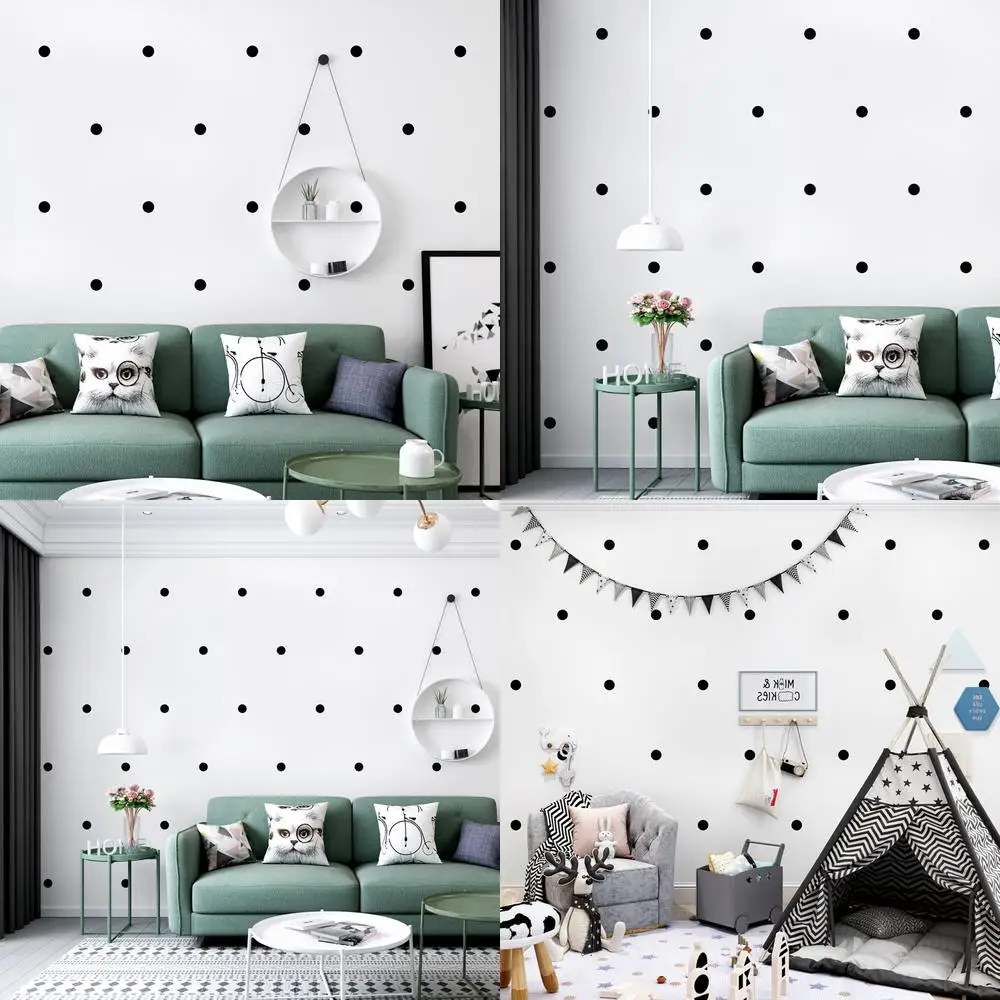 الشمال نمط خلفية Ins الحديثة بسيطة هندسية أبيض وأسود نقطة غرفة المعيشة غرفة نوم التلفزيون ورق حائط الخلفية