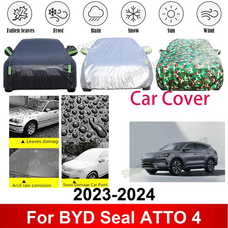 

Car Covers for BYD Seal ATTO 4 2023-2024 Full Car Covers Outdoor Sun Anti UV Rain Snow Dust Protection Oxford Clother