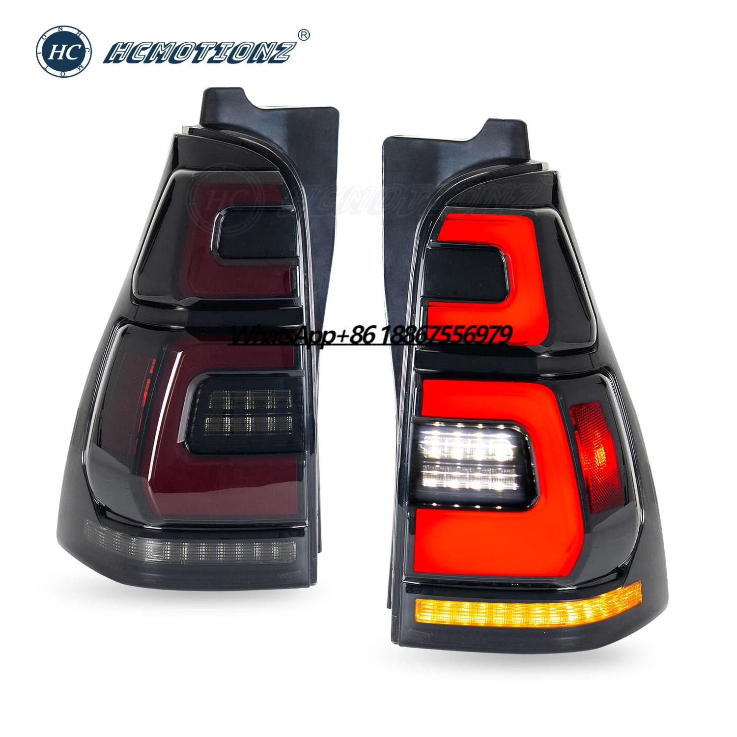 HCMOTIONZ  DRL Sequential Animation Car Rear Lamps Assembly 2003-2009 LED Tail Lights for 4th Gen 4Runner