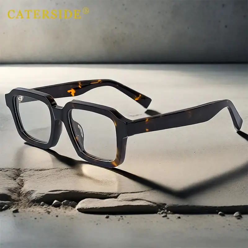 

CATESUDE Vintage Acetate Reading Glasses Large Square Frames Design Glasses Frames Women Anti Bluelight Computer Glasses Frames
