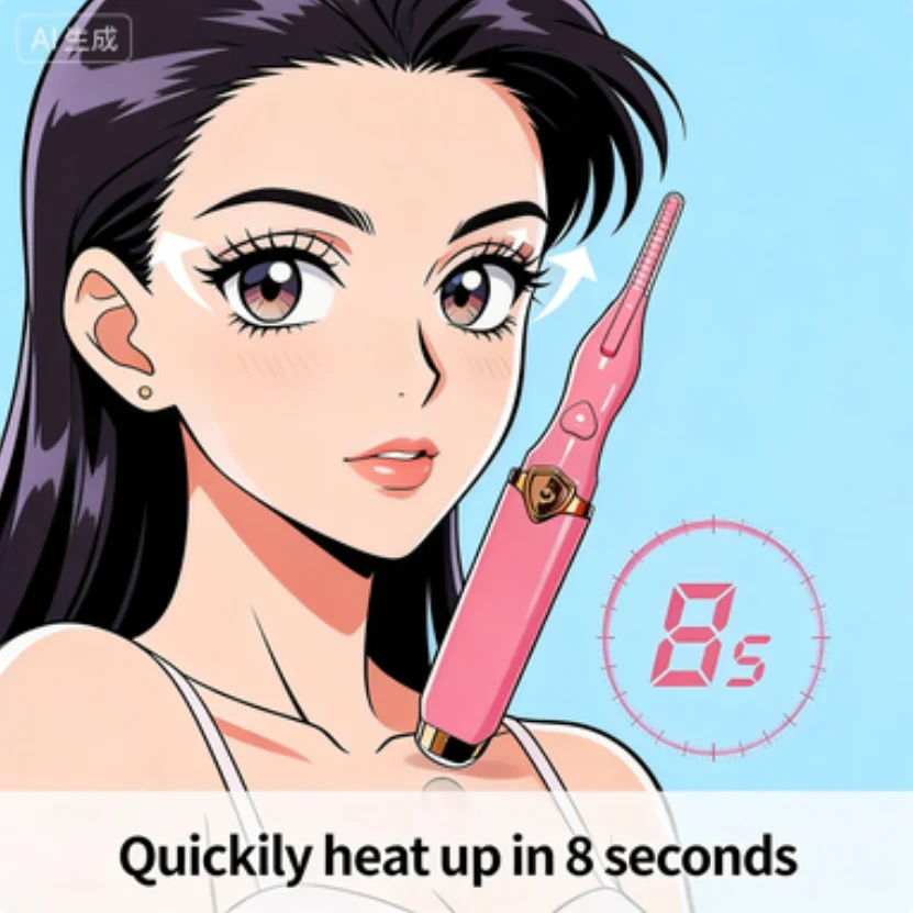 

Электрический прибор для завивки ресниц с защитой от ожогов, розовый, 5D-эффект