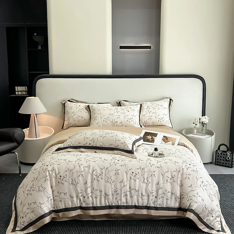 

Комплект постельного белья Queen Size из 4 предметов: пододеяльник, простыня, наволочки