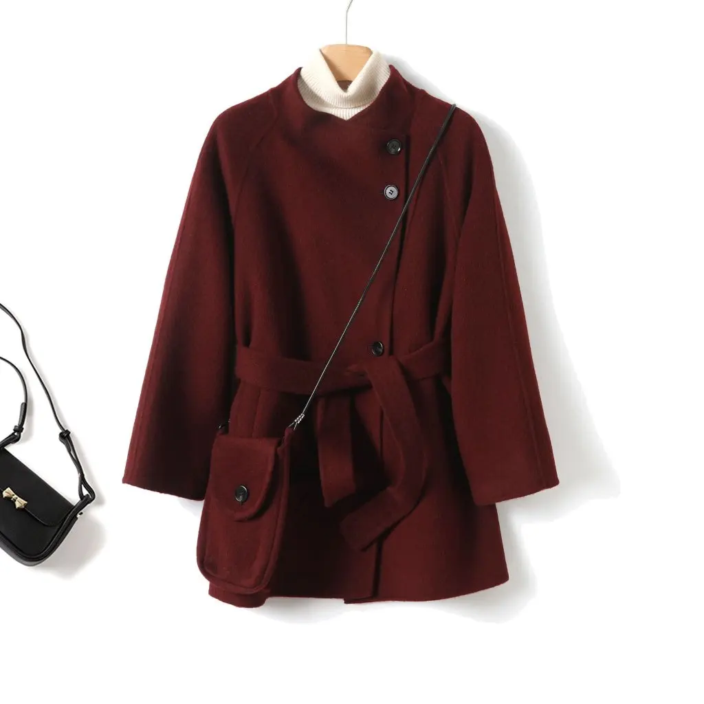 

Женская двусторонняя ветровка в европейском и американском стиле с поясом 00MZ-8841 Осень-зима Новый темпераментный дизайн Оптовая продажа