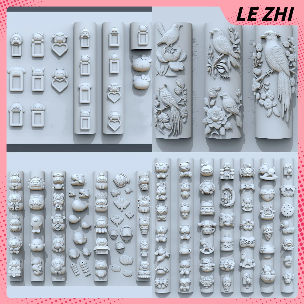 

Kawaii Sanrio Large Size Hello Kitty Cinnamoroll 3D Acrylic Nail Mold Cartoon Button Hairpin Bear Rabbit Cat Silicone Nails Mold