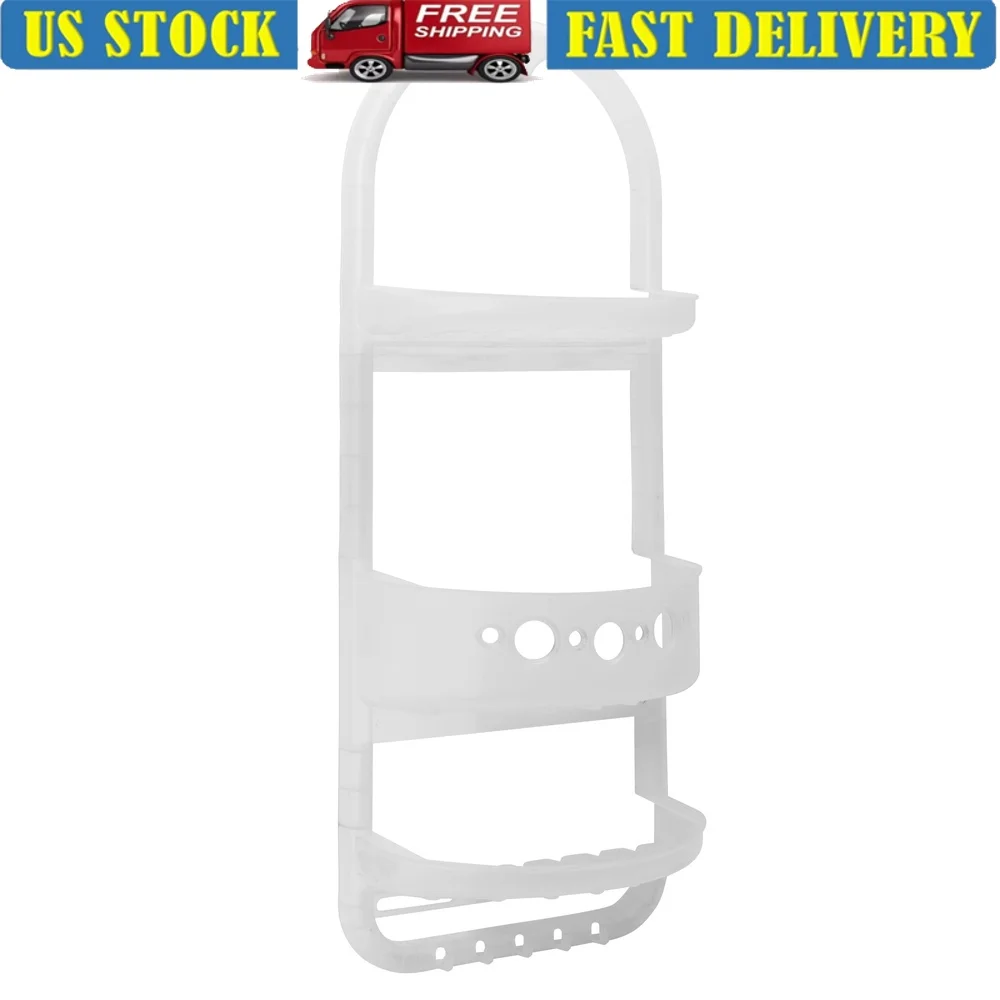 

Большая душевая кабина с двумя полками и глубокой корзиной. Прочный пластиковый нержавеющий подвесной органайзер для ванны и душа.