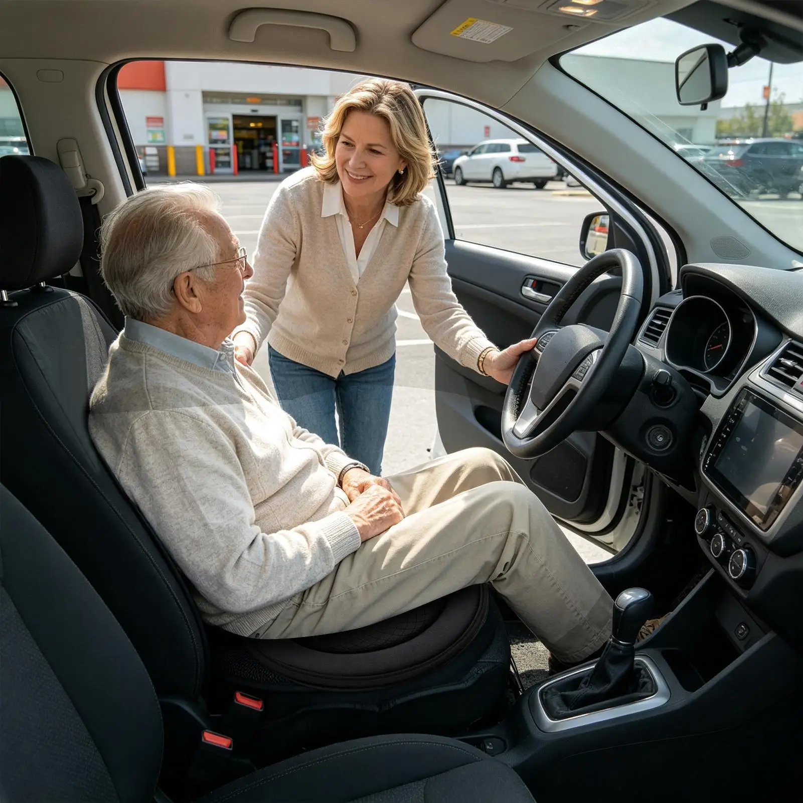 Swivel Seat For Car Universal Non-Slip Soft Mobility Assist Pad Swivel Seat Cushion Pad For The Elderly Disabled People Daily