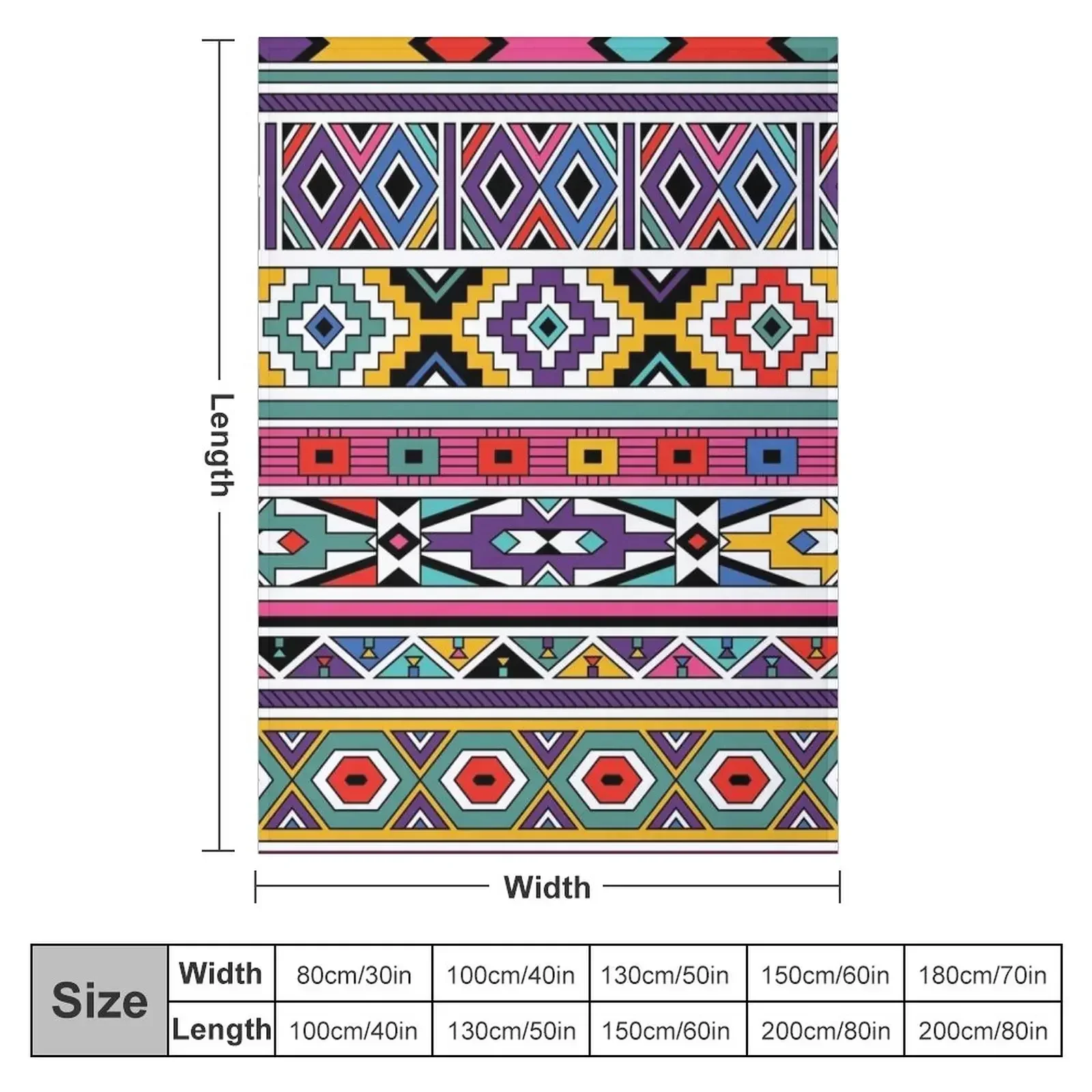 Ndebele Fashion Tribal Pattern | African Style Geometry Art Throw Blanket Soft Plush Plaid Luxury Thicken Blankets