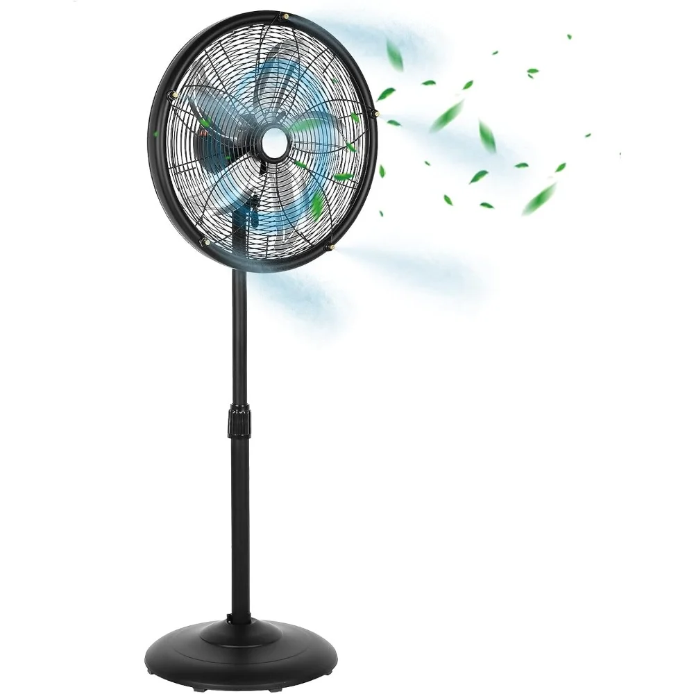 

18" Oscillating Pedestal Misting Fan, 3-Speed Patio Fans, Adjustable Height, 120° Oscillation, Waterproof, Industrial Fan