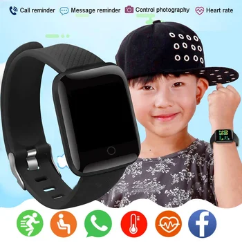 Esportes do miúdo relógio inteligente led relógio digital à prova dwaterproof água smartwatch crianças monitor de freqüência cardíaca rastreador de fitness relógio menino e menina