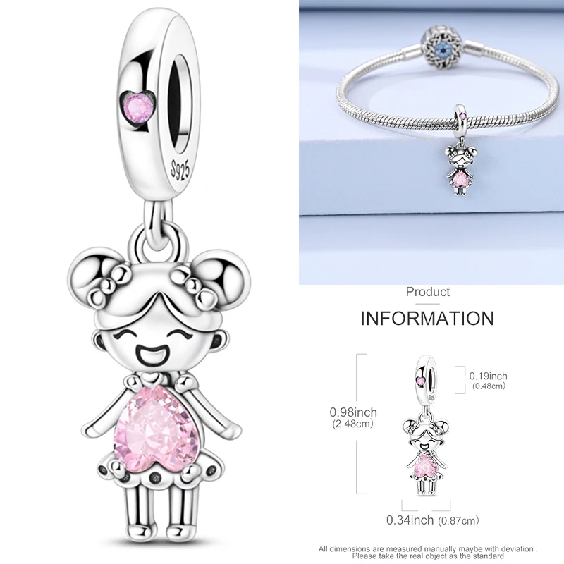 925 Sterling Silber Charm-Perlen Schmetterling Kleeblatt Glücksbringer Katze Böser Blick Delfin Reise-Charms für DIY Armband Halskette Damengeschenk – Detail 25
