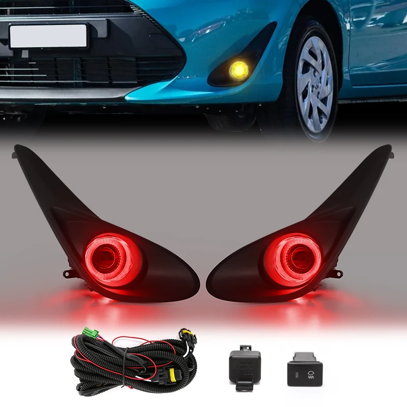 Fendinebbia a Led DRL per Toyota Aqua Prius 2018 2019 luce di marcia diurna Angel Eyes paraurti anteriore guida accessori impermeabili