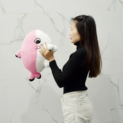 40cm Sharkitty Doll Plush Toy Soft Pinky Plushie Anime Cartoon Kawaii Animal Sleeping Cuhsion Peluche Birthday Christmas Gifts