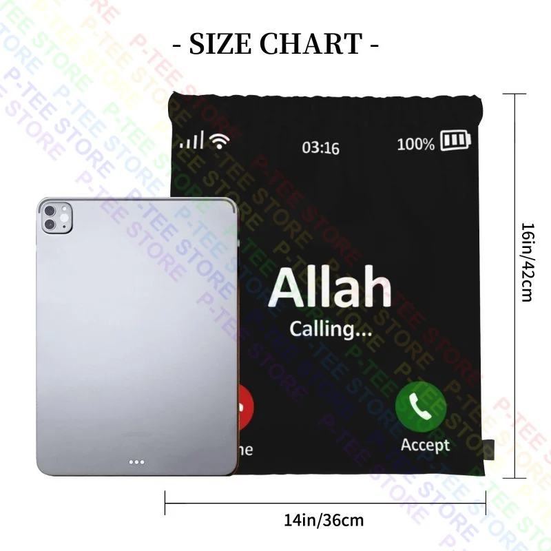 Allah Calling Should I Accept Or Decline Muslim Drawstring Bags Gym Bag School Beach Bag Shopping Bag Clothes Backpacks