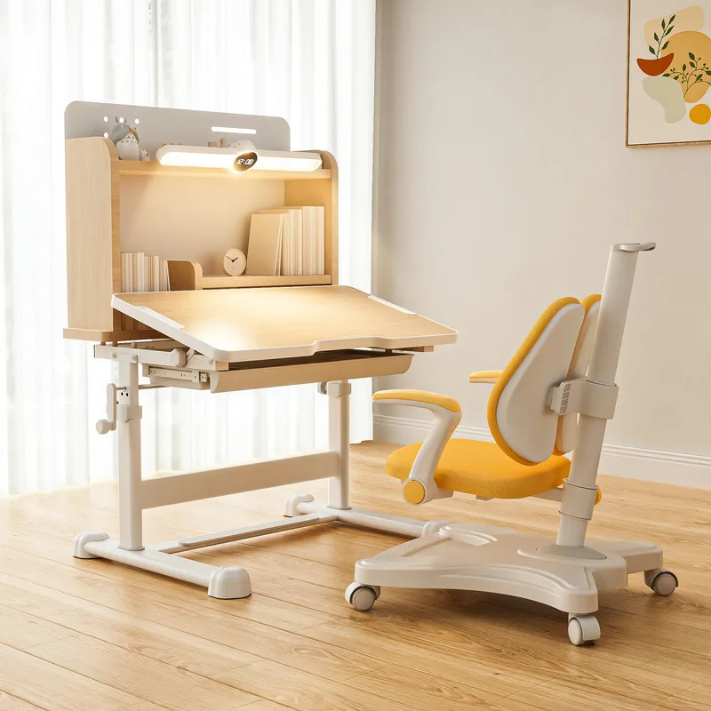 

Colorful fish children's study table primary school children's desk household writing table study table lifting set children's t
