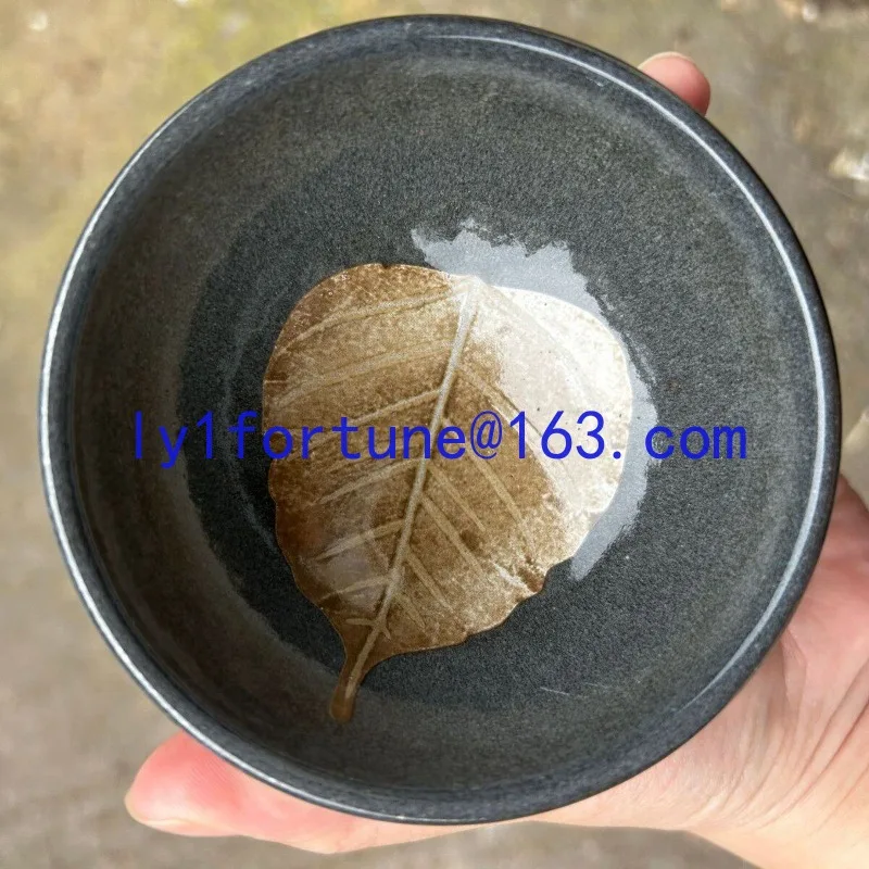 Teacup wood leaf single cup astringent ceramic kung fu tea cup