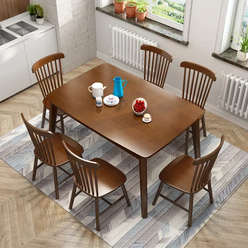 

Luxury Kitchen Dining Table Rectangular Unique Space Saving Modern Tables Chairs Restaurant Wood Mesas De Comedor Home Furniture