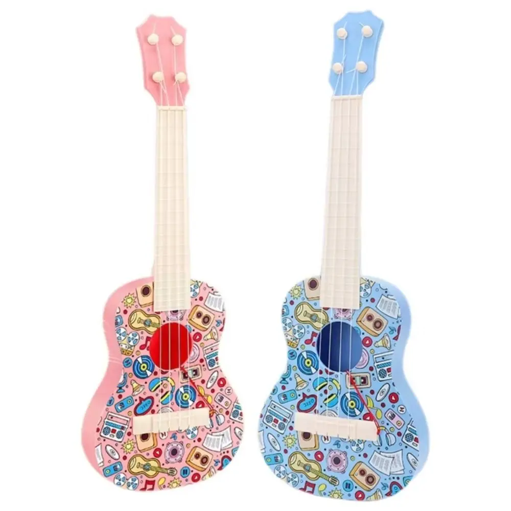Juguete de ukelele de simulación de 4 cuerdas, perilla de cuerda ajustable, guitarra de animales para niños, juguete de instrumento Musical duradero jugable