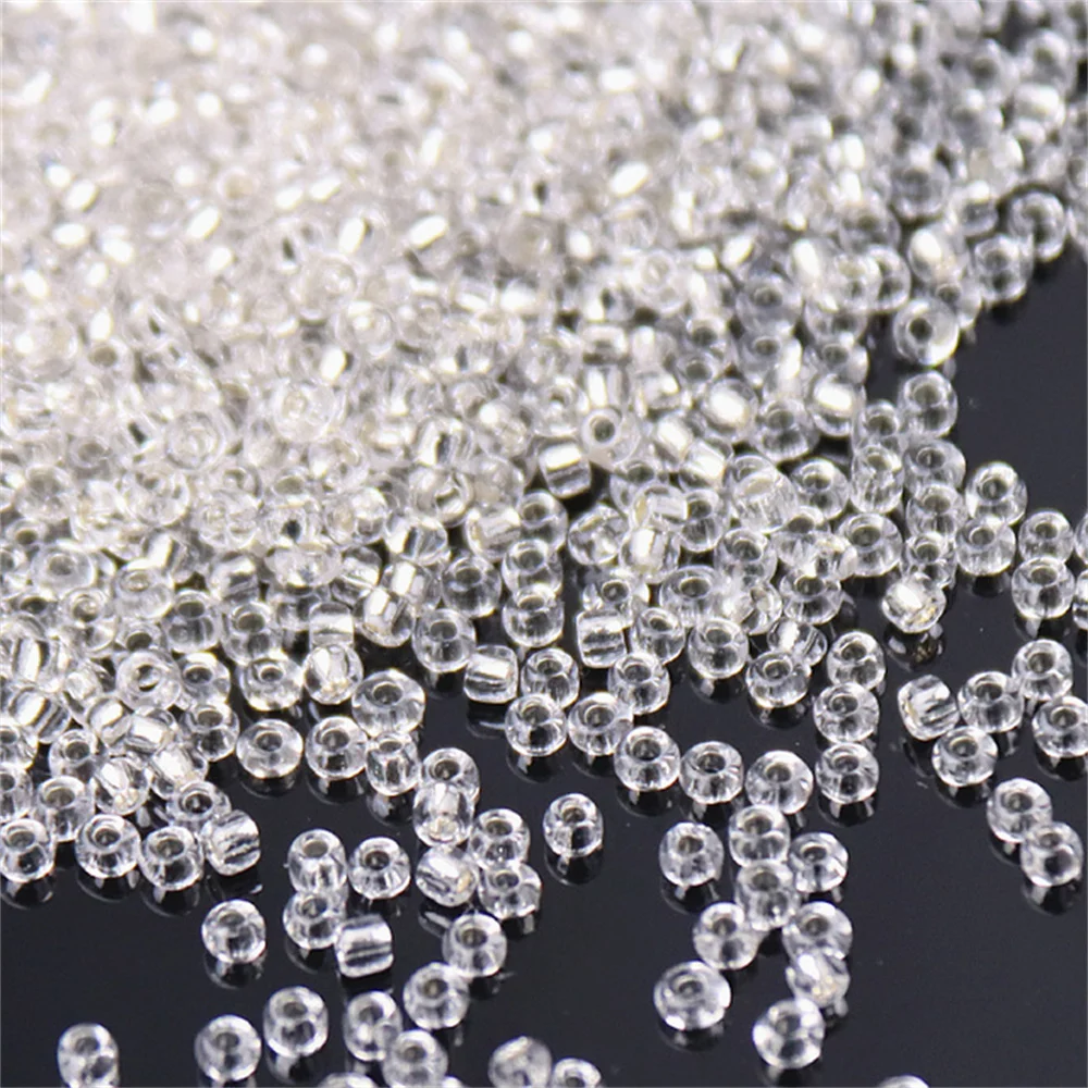 Weiße Serie tschechische Glas-Rocailles, verschiedene Größen, 1,5 mm, 2 mm, 3 mm, 4 mm, runde Distanzperlen für DIY-Schmuckherstellung, Bekleidungszubehör – Detail 6