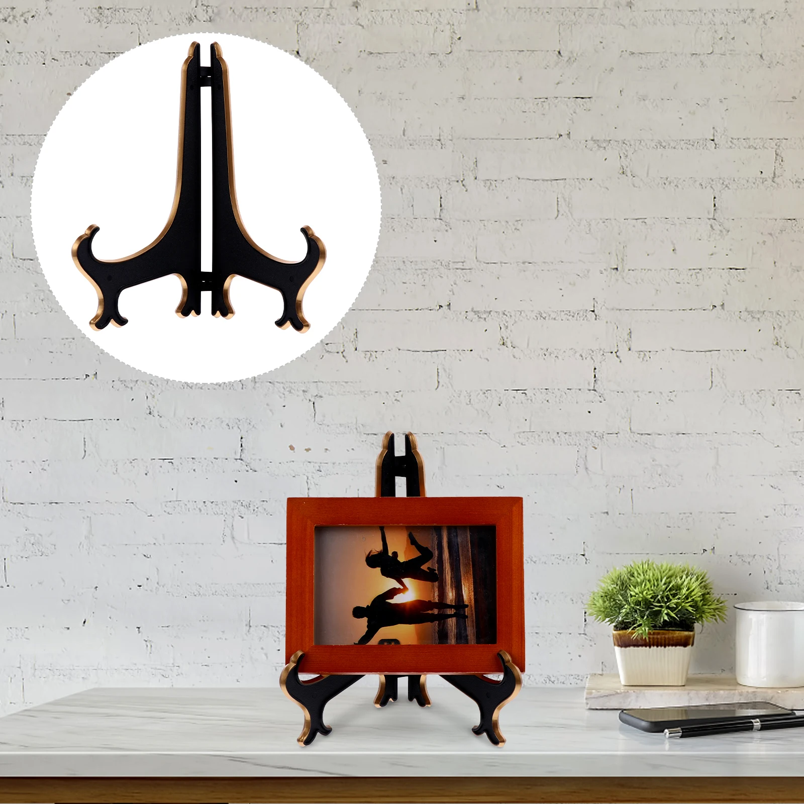 

2 Pcs Decorative Disc Bracket Easels Large Plastic Plate Display Stand for Miniature Models Stable