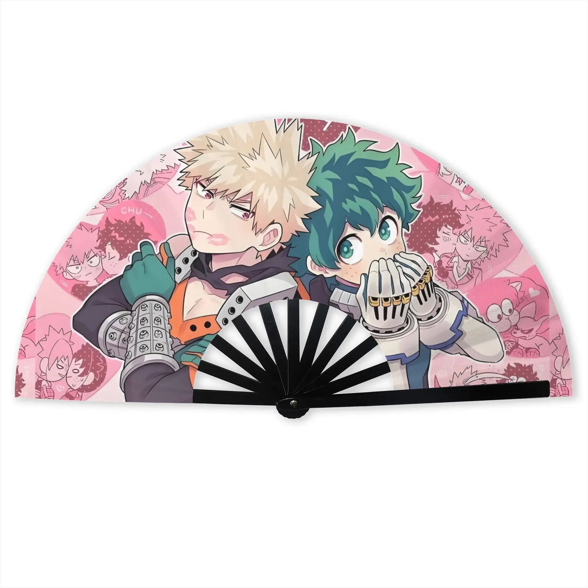 Japanese My Hero Academia Traditional Folding Fan Oriental Art Bakugo&Deku High-Quality Fans Gift  Exquisite Decorative Hand Fan