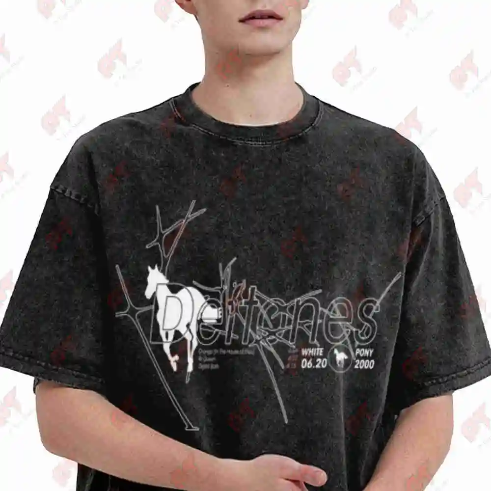 Deftones Garment Dyed Limited Grunge Rock Metal Vintage Washed Tee Pure Cotton T-Shirt