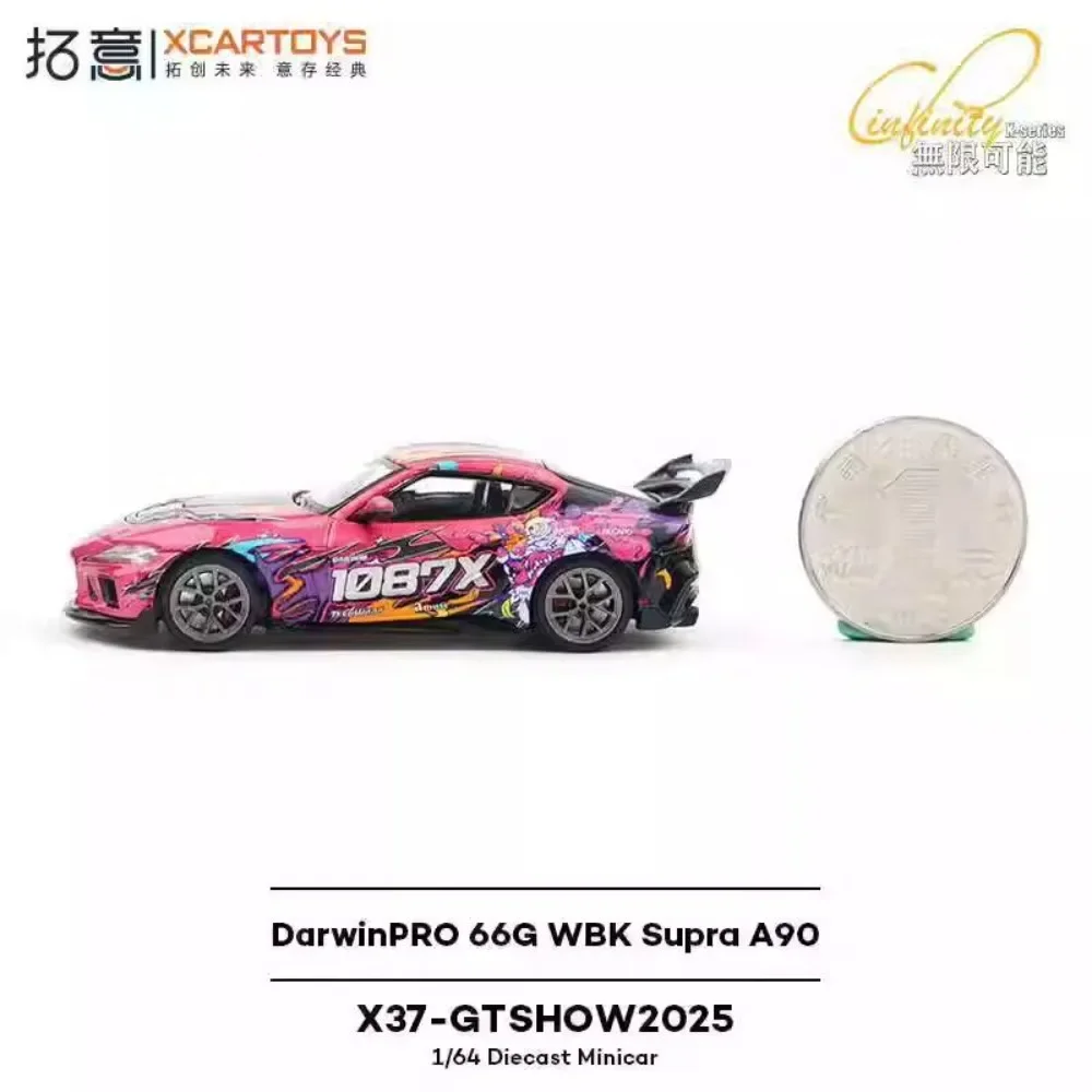 POP RACE 1/64 X37-GTSHOW2025 トヨタ スープラ A90 1087X アウェイクニング ライオン 合金 プレミアム ダイキャスト カーモデル 車両 コレクション