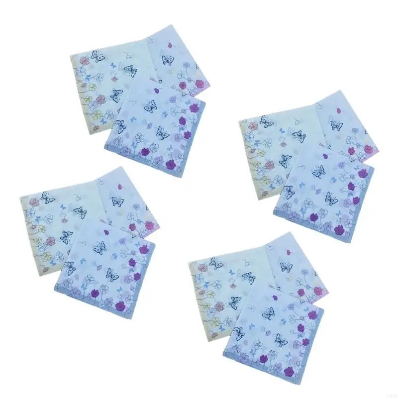 195E Versatile Floral Pattern Handkerchief for Various Occasion Celebration Party