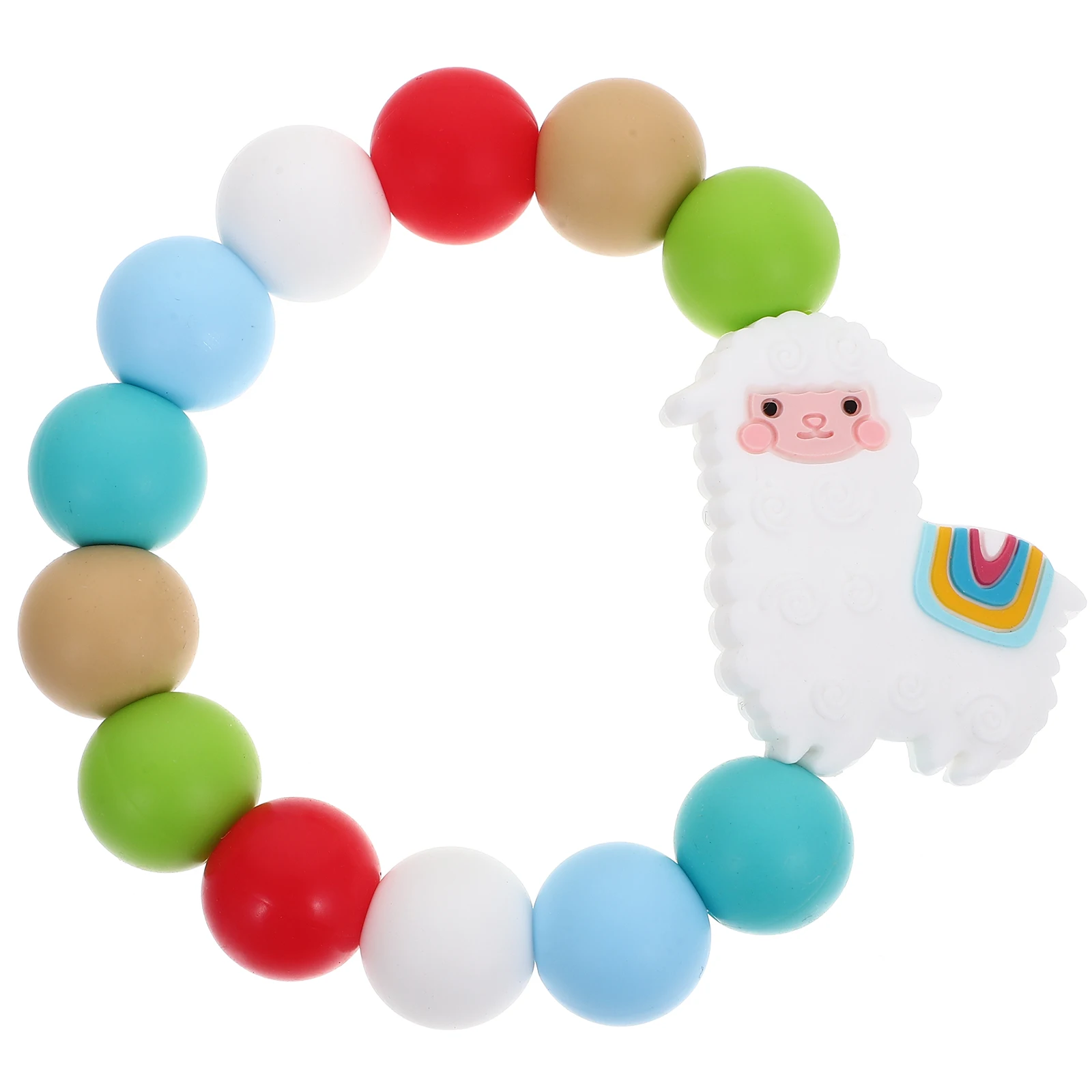 Silicone Baby Teething Bracelet Alpaca Charm Fine Texture Soothes Gums Comfortable Hand Feel Safe Teether for Toddler Infant