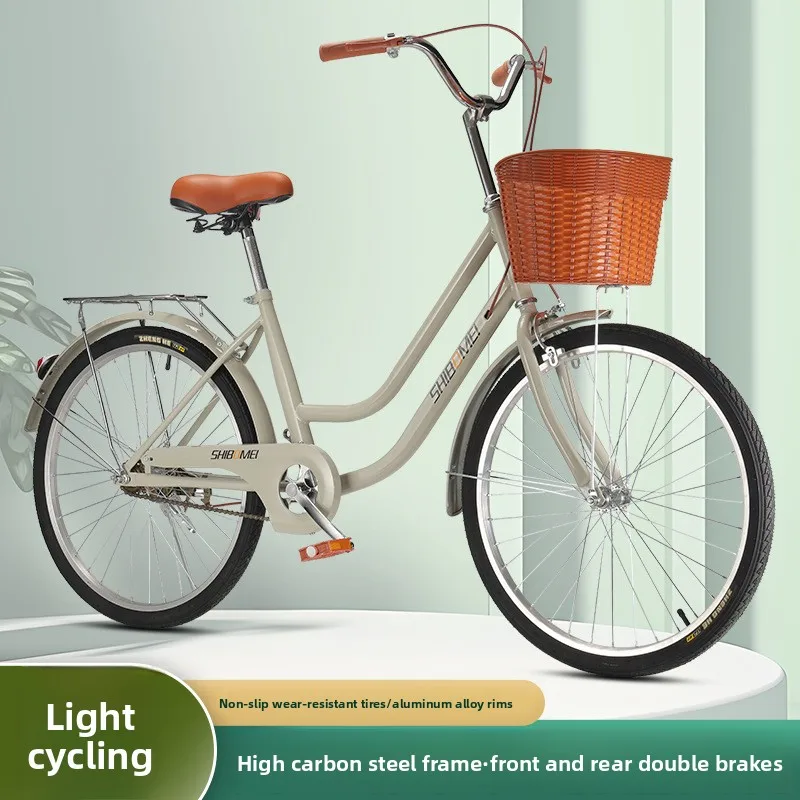 Lightweight 24 26 Inch Unisex City Bicycle Commuting Adults Students Seniors Ladies Fashion Vintage Old-fashioned Bicycles
