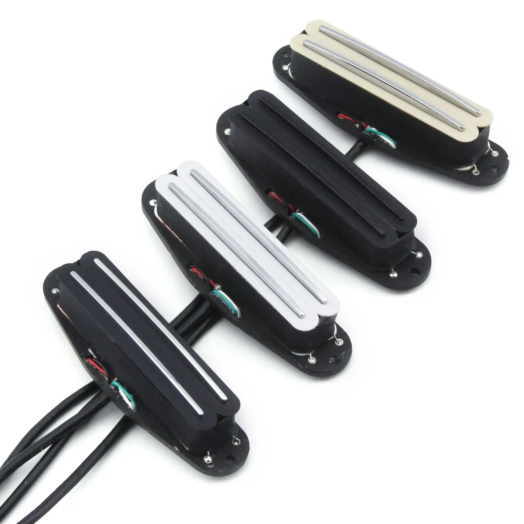 FLEOR 1PCS Alnico 5 Guitar Dual Rails Pickup Single Coil Sized Humbucker Rails Pickup 6K for ST Guitar Parts