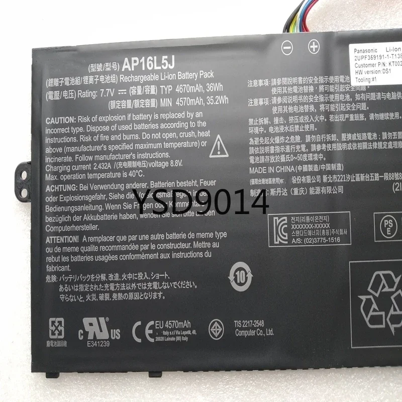 

AP16L5J AP16L8J Battery For Acer Aspire Swift 5 S5-571 SF514-52T 52TP 53T Pro N17W3 Spin 1 SP111-32N N17H2 Travelmate TMX514-51T