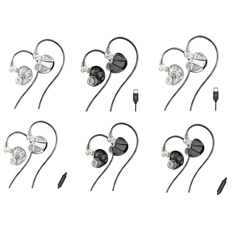 TRN V10 PRO Earphones Dual Dynamic High-Fidelity Sound In-Ear Monitors Headphones Silver C